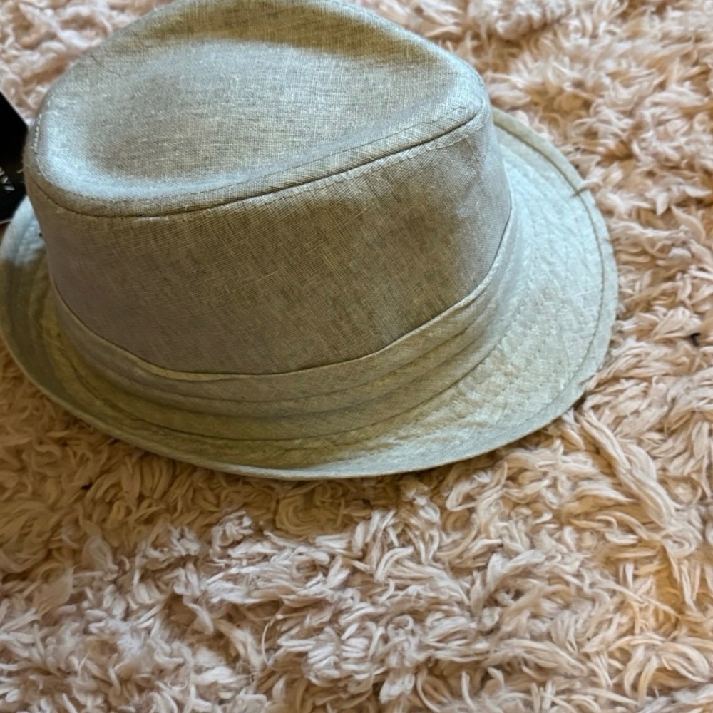 Zara Two-Tone Straw Fedora in Light grey and Black
